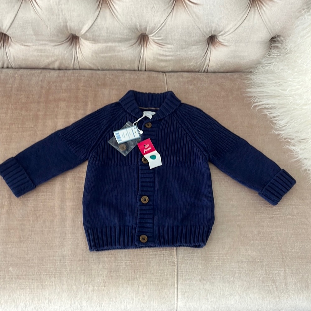 12 mo BNWT Jacadi Navy Knit Cardigan